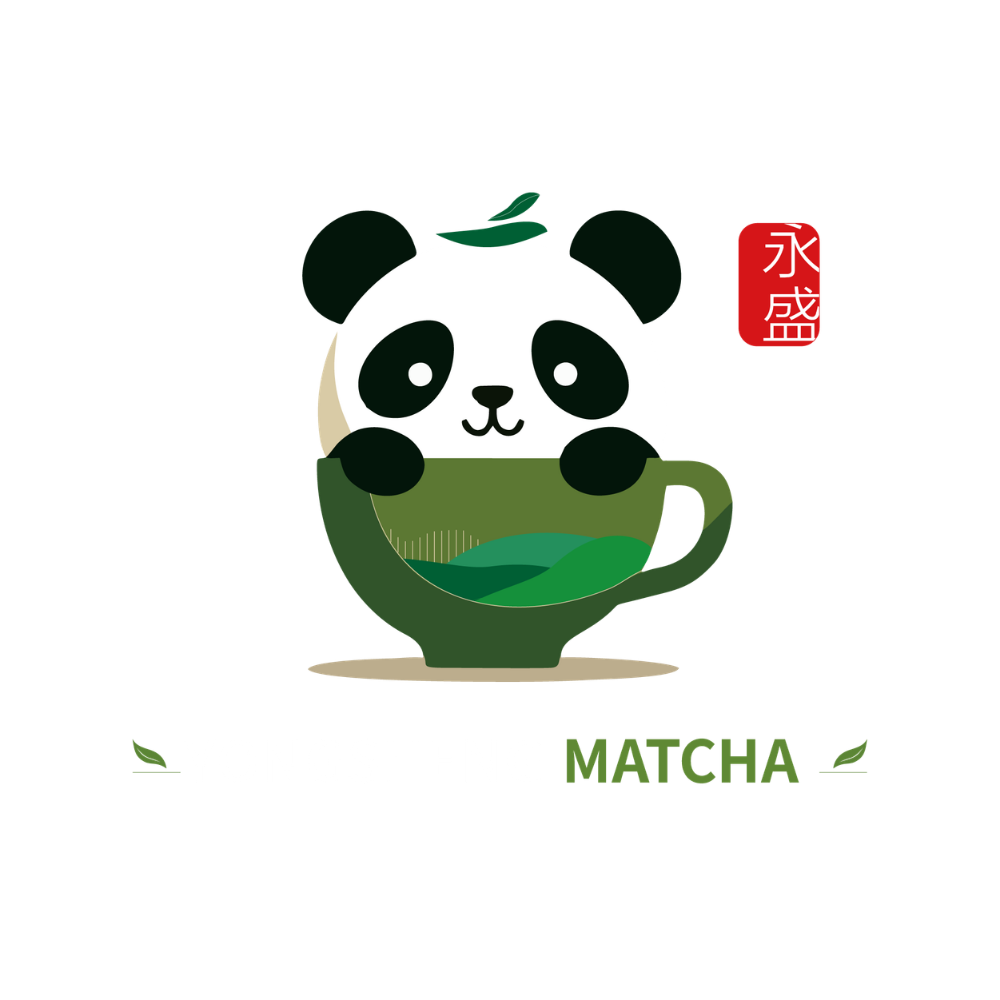 Yongsheng Matcha logo with panda in a green matcha cup